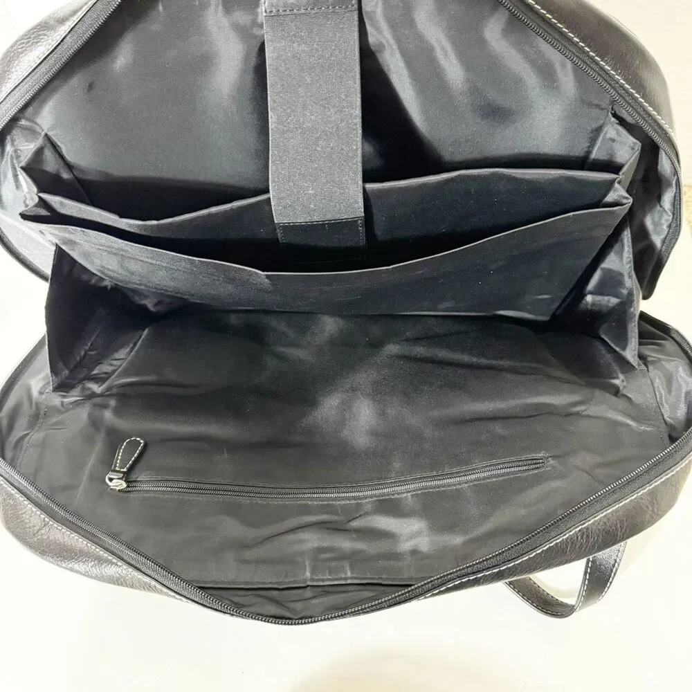 Lodis Leather Black Compartment Zipper Computer‎ Laptop Shoulder Bag